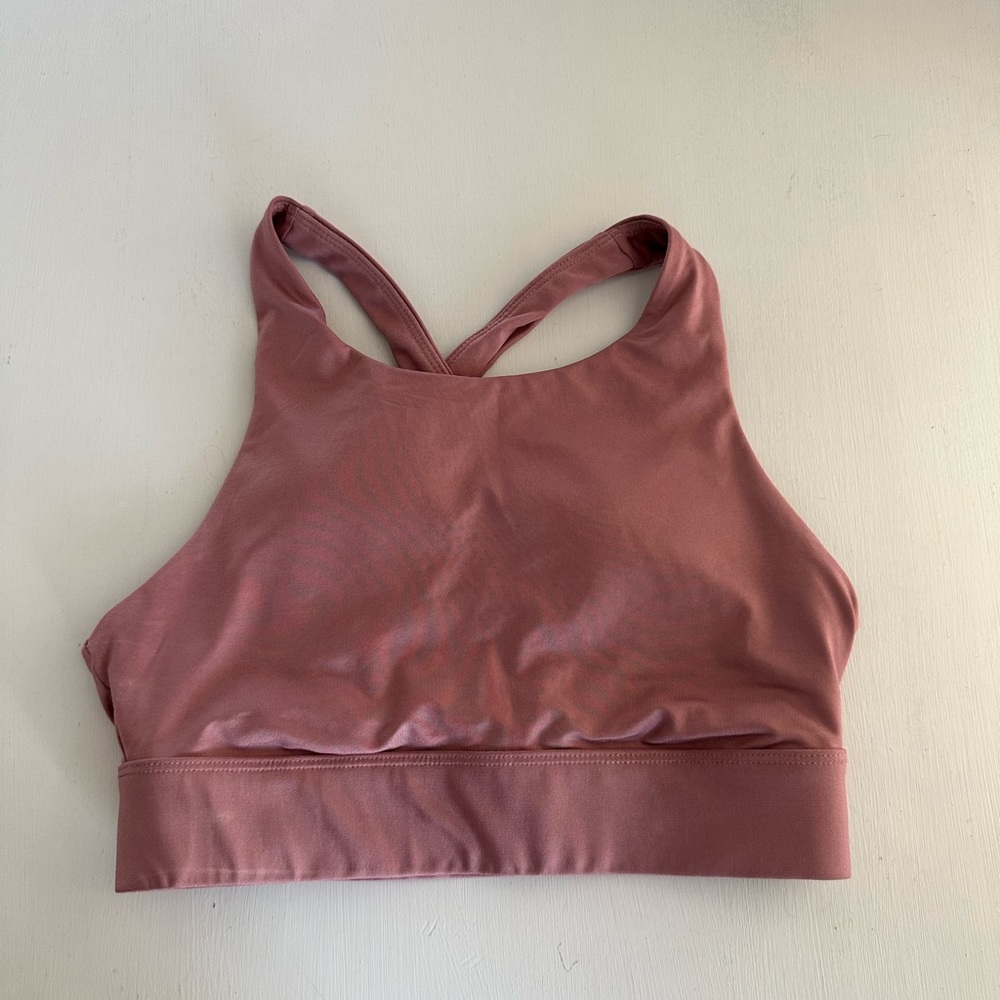 Fabletics No Bounce sports bra in orchid smoke shine